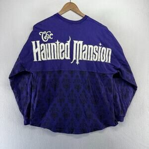 Disney Spirit Jersey Men's Medium Purple Haunted Mansion Ghost Host Spellout